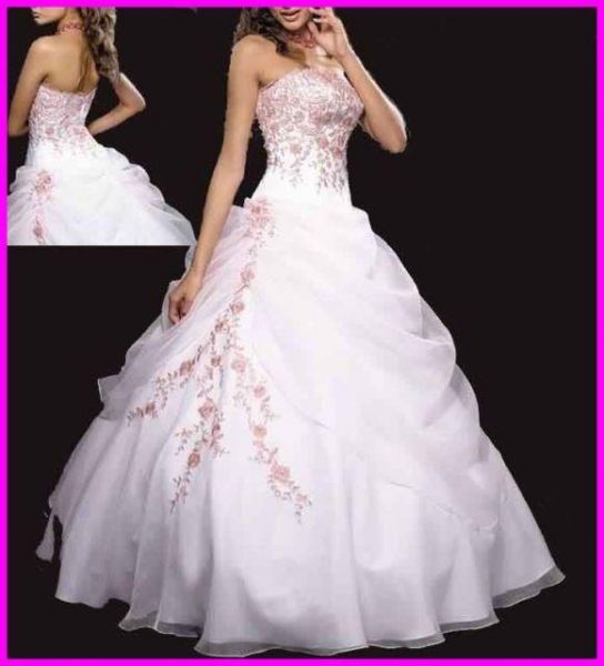 VESTIDO TOMARA QUE CAIA BRANCO COM DETALHES ROSA