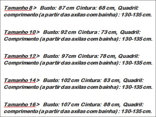 FAVOR VERIFICAR A TABELA DE MEDIDAS ANTES DA COMPRA